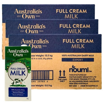 Combo 3 thùng Sữa tươi nguyên kem Australia's Own Milk Úc hộp 1 Lít