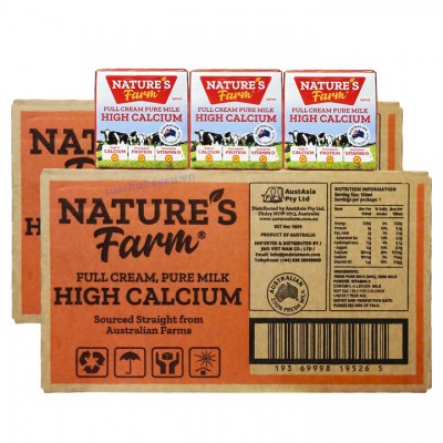 Combo 2 thùng Sữa tươi bổ sung canxi Nature's Farm Úc hộp 150ml Combo 2 thùng Sữa tươi bổ sung canxi Nature's Farm Úc hộp 150ml