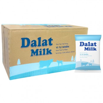 Thùng Sữa Tươi Dalatmilk vị tự nhiên nguyên chất Bịch 220ml