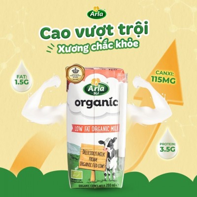Thùng Sữa tươi Ít béo Arla Organic hộp 200ml Thùng Sữa tươi Ít béo Arla Organic hộp 200ml