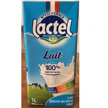 Thùng sữa tươi ít béo Lactel Pháp 12 hộp 1L