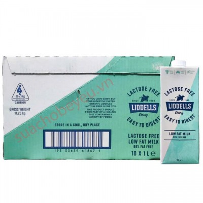 Sữa tươi Liddells Lactose Free Ít Béo Úc hộp 1 Lít Sữa tươi Liddells Lactose Free Ít Béo Úc hộp 1 Lít