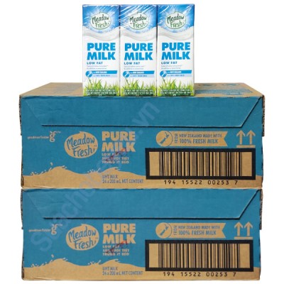 Combo 2 thùng Sữa tươi Meadow Fresh New Zealand ít béo hộp 200ml