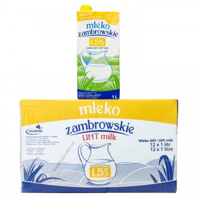 Sữa tươi Mleko Zambrowskie Ít béo hộp 1 Lít Sữa tươi Mleko Zambrowskie Ít béo hộp 1 Lít