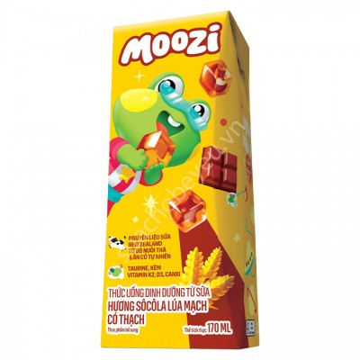 Thùng sữa tươi thạch Moozi hương socola lúa mạch hộp 170ml Thùng sữa tươi thạch Moozi hương socola lúa mạch hộp 170ml