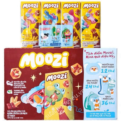 Thùng sữa tươi thạch Moozi hương socola lúa mạch hộp 170ml Thùng sữa tươi thạch Moozi hương socola lúa mạch hộp 170ml