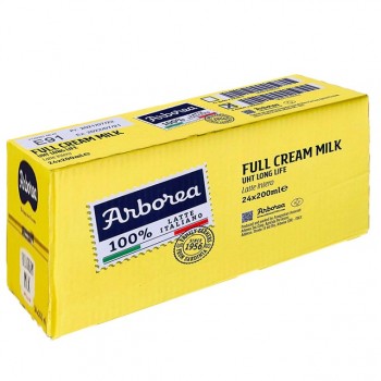 Thùng sữa tươi nguyên kem  Arborea hộp 200ml nhập khẩu Ý