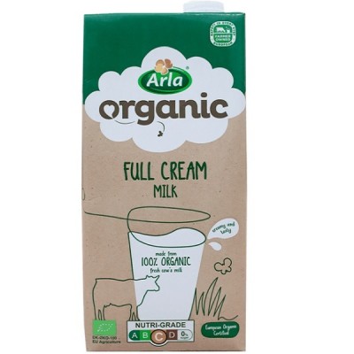 Thùng Sữa tươi nguyên kem Arla Organic hộp 1 Lít