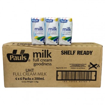 Thùng sữa tươi nguyên kem Pauls Úc hộp 200ml