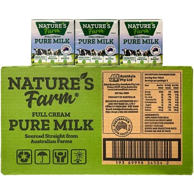 Thùng sữa tươi nguyên kem Nature's Farm Úc hộp 150ml