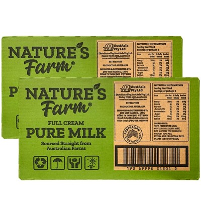 Combo 2 thùng Sữa tươi nguyên kem Nature's Farm Úc hộp 150ml