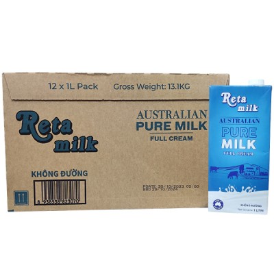 Sữa tươi Nguyên kem Reta Milk Úc hộp 1 Lít