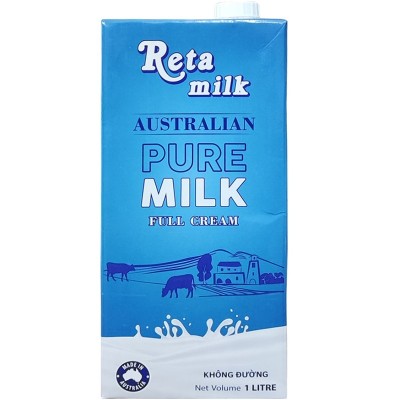 Combo 2 thùng Sữa tươi Reta Milk Úc nguyên kem hộp 1 Lít