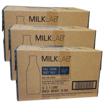 Combo 3 Thùng sữa tươi nguyên kem MilkLab Úc 12 hộp 1 lít