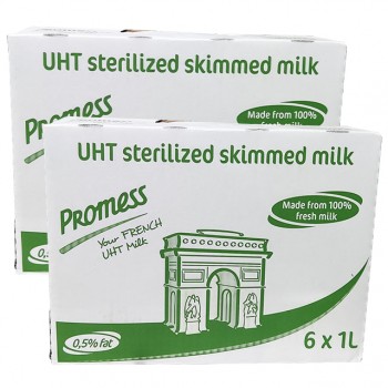 Thùng Sữa tươi Promess Pháp không béo 12 hộp 1 lít