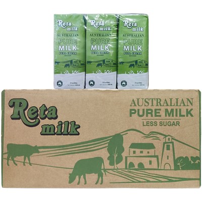 Sữa tươi Reta Milk Úc Ít đường hộp 200ml