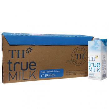 Thùng Sữa tươi TH True Milk ít đường hộp 1 Lít