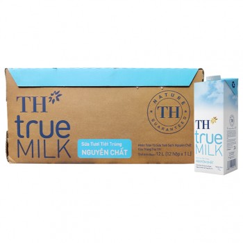 Thùng sữa tươi TH Milk nguyên chất hộp 1 Lít