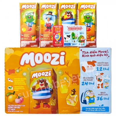 Thùng sữa tươi thạch Moozi hương cam đào hộp 170ml Thùng sữa tươi thạch Moozi hương cam đào hộp 170ml