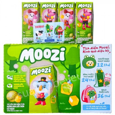 Thùng sữa tươi thạch Moozi hương dưa lưới hộp 170ml Thùng sữa tươi thạch Moozi hương dưa lưới hộp 170ml