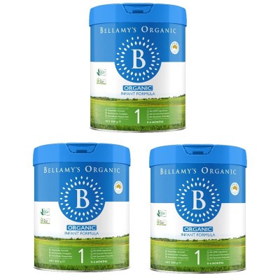Combo 3 Sữa Úc Bellamy's Organic 8 HMOs  số 1 lon 800g cho trẻ 0-6 tháng tuổi