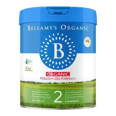 Sữa Úc Bellamys Organic 8 HMOs số 2 lon 800g cho trẻ 6-12 tháng tuổi
