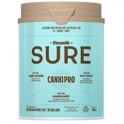 Sữa bột dinh dưỡng Vinamilk Sure CanxiPro lon 900g Sữa bột dinh dưỡng Vinamilk Sure CanxiPro lon 900g