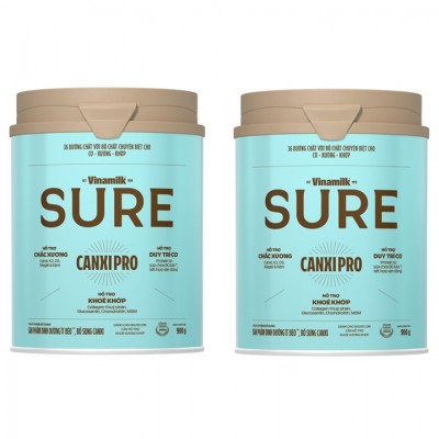 Combo 2 lon Sữa bột Vinamilk Sure CanxiPro lon 900g Combo 2 lon Sữa bột Vinamilk Sure CanxiPro lon 900g