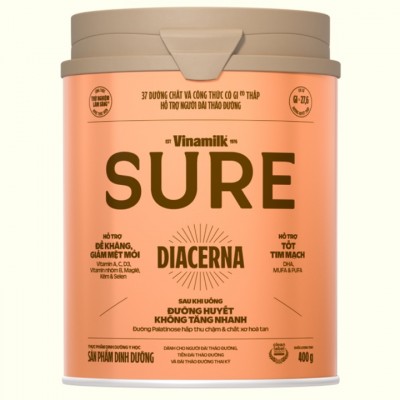 Sữa tiểu đường Vinamilk Sure Diecerna lon 400g Sữa tiểu đường Vinamilk Sure Diecerna lon 400g