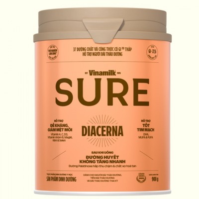 Sữa tiểu đường Vinamilk Sure Diecerna lon 900g Sữa tiểu đường Vinamilk Sure Diecerna lon 900g