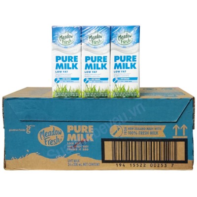 Sữa tươi Meadow Fresh New Zealand ít béo, 200ml