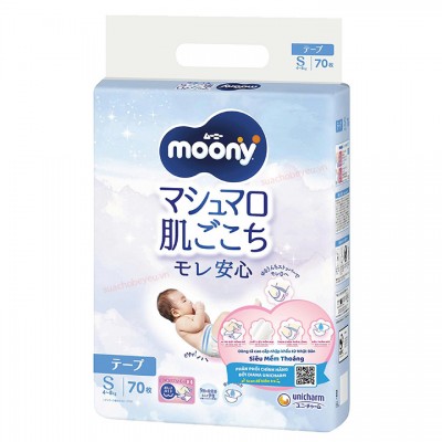 Tã Dán Moony size S 70, cho bé 4-8kg