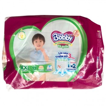 Tã quần Bobby size XXL 12 miếng, cho trẻ 15-25kg
