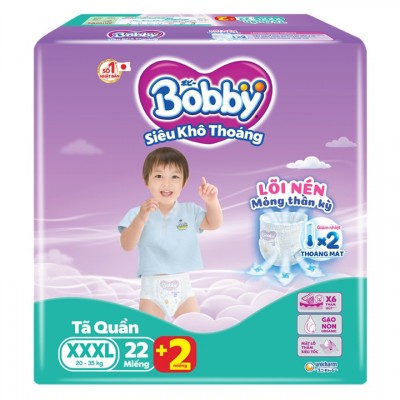 Tã quần Bobby size XXXL 22 miếng, cho trẻ 20-35kg
