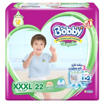 Tã quần Bobby size XXXL 22 + 6 miếng, cho trẻ 20-35kg