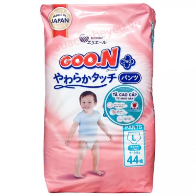 Tã Quần Goon Plus nội đia Nhật L 44 miếng cho trẻ 9-14kg
