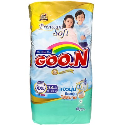 Tã Quần Goon Premium Soft size XXL 34 miếng cho trẻ 15-25kg