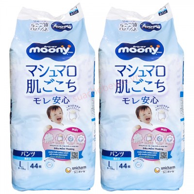 Combo 2 bịch Tã Quần Moony Bé Trai size L 44 miếng cho bé 9-14kg Combo 2 bịch Tã Quần Moony Bé Trai size L 44 miếng cho bé 9-14kg