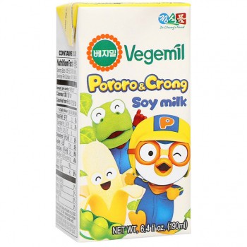Sữa đậu nành Vegemil Pororo và Crong hương chuối hộp 190ml
