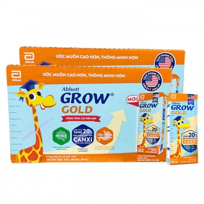 Combo 2 thùng sữa Abbott Grow Gold hộp 180ml cho trẻ từ 1 tuổi Combo 2 thùng sữa Abbott Grow Gold hộp 180ml cho trẻ từ 1 tuổi