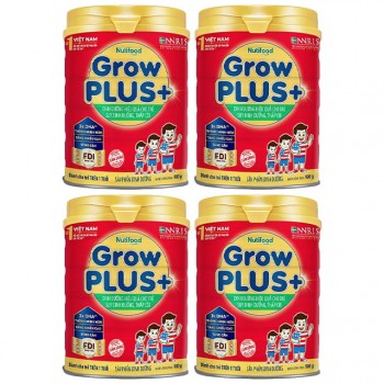 Combo 4 lon Sữa Nuti Grow Plus + màu đỏ 900g trẻ trên 1 tuổi
