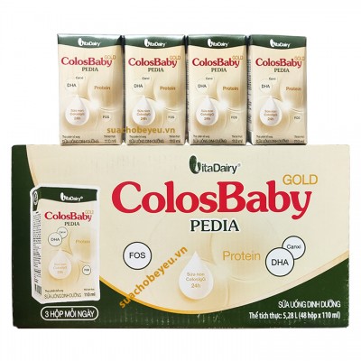 Thùng Sữa Colosbaby Gold Pedia 48 hộp 110ml cho trẻ từ 1-10 tuổi Thùng Sữa Colosbaby Gold Pedia 48 hộp 110ml cho trẻ từ 1-10 tuổi