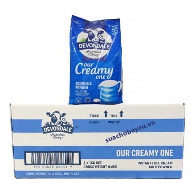 Thùng sữa tươi nguyên kem Devondale bột bịch 1 kg Thùng sữa tươi nguyên kem Devondale bột bịch 1 kg