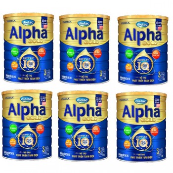 Thùng sữa Dielac Alpha Gold Số 3 lon 1.4kg cho trẻ 1-2 tuổi