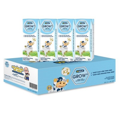 Sữa Dinh Dưỡng VPMilk Grow+ Có Đường hộp 180ml