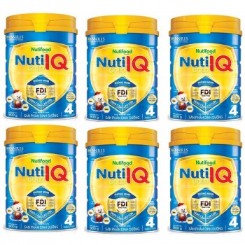 Thùng Sữa Nuti IQ Gold Số 4 lon 900g, trẻ 2-6 tuổi