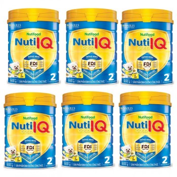 Thùng sữa Nuti IQ Gold số 2 lon 900g cho trẻ 6-12 tháng