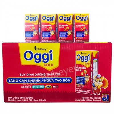 Sữa pha sẵn Oggi Gold hộp 110ml Trẻ Suy Dinh Dưỡng Thấp Còi