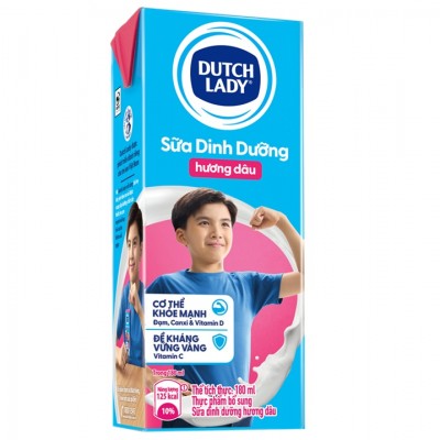 Combo 2 thùng sữa tươi Cô Gái Hà Lan vị dâu hộp 180ml