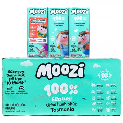 Combo 2 thùng sữa tươi Moozi Úc có đường hộp 180ml